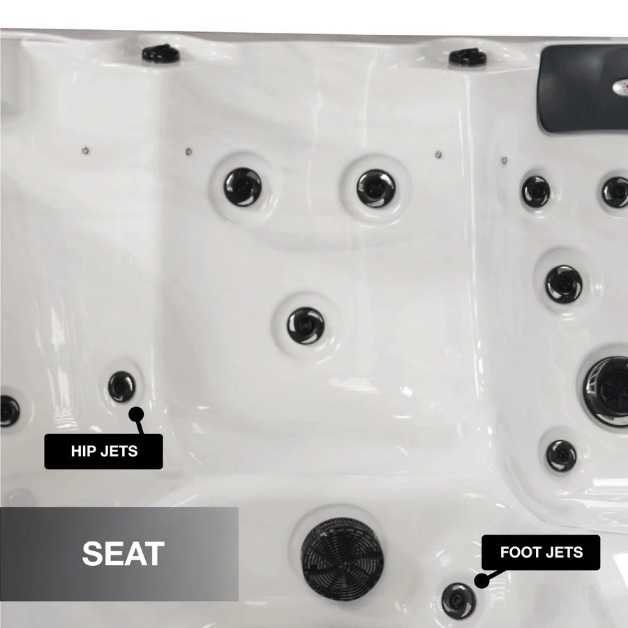 Erie SE seat with hip jets and foot jets