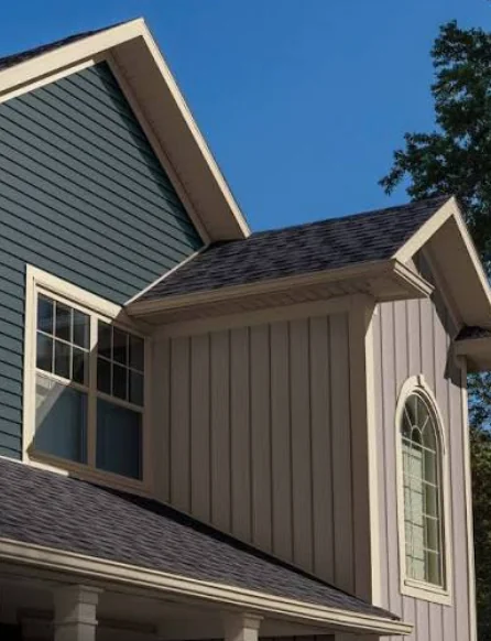 Woodland horizontal siding on a two-story home